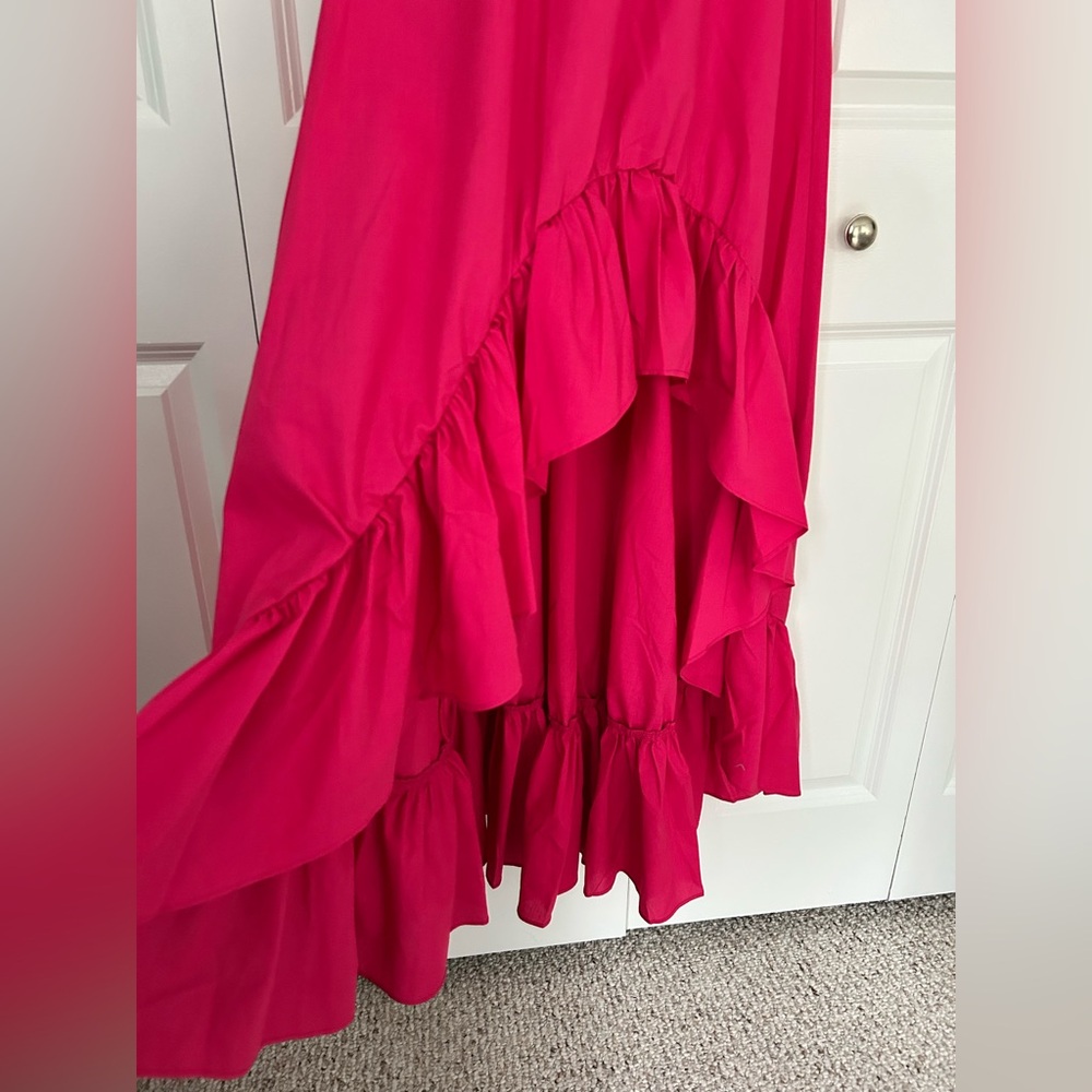 Andre Tan Designer Women's small high low elegant flowy feminine pink dress nwot - Picture 12 of 16